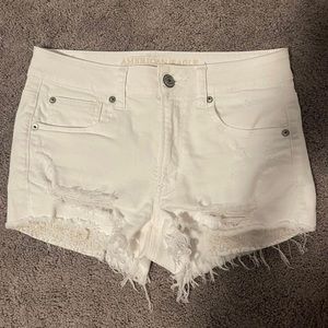 American Eagle White Denim Shorts